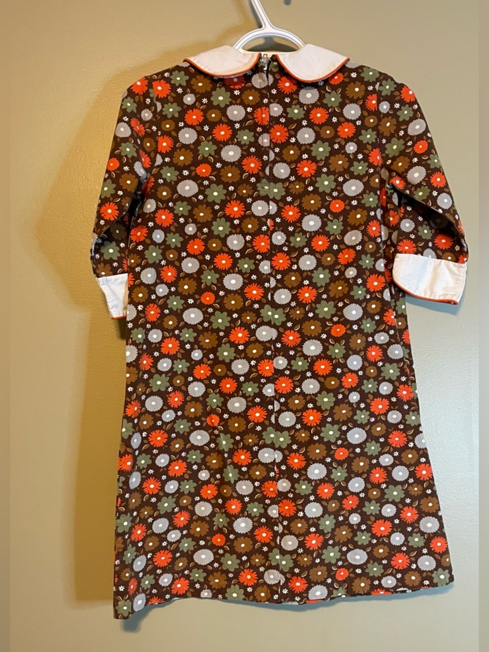 Vintage Handmade Peter Pan Collar Retro Floral Mini Dress - Picture 9 of 11